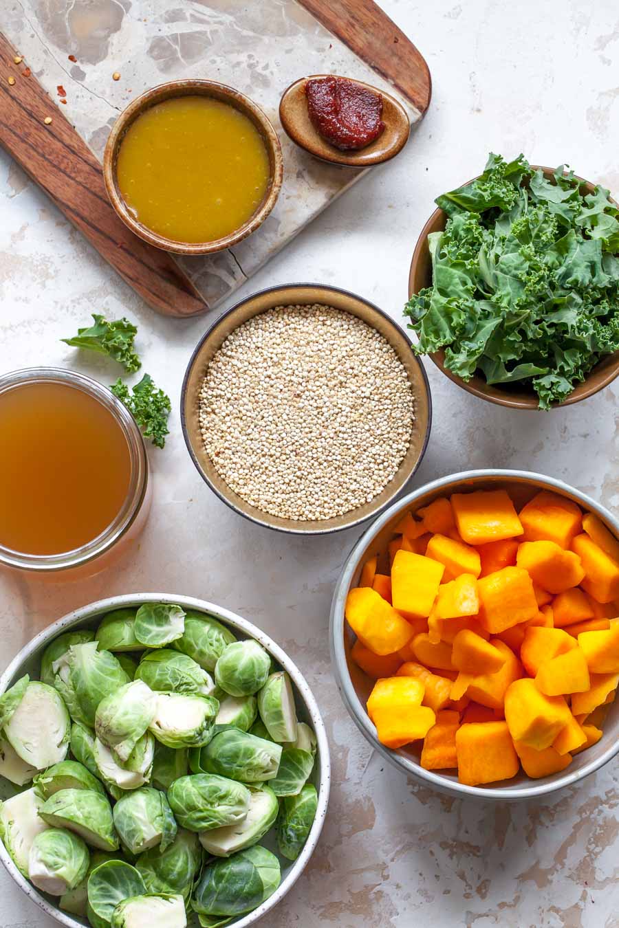Ingredients in bowls