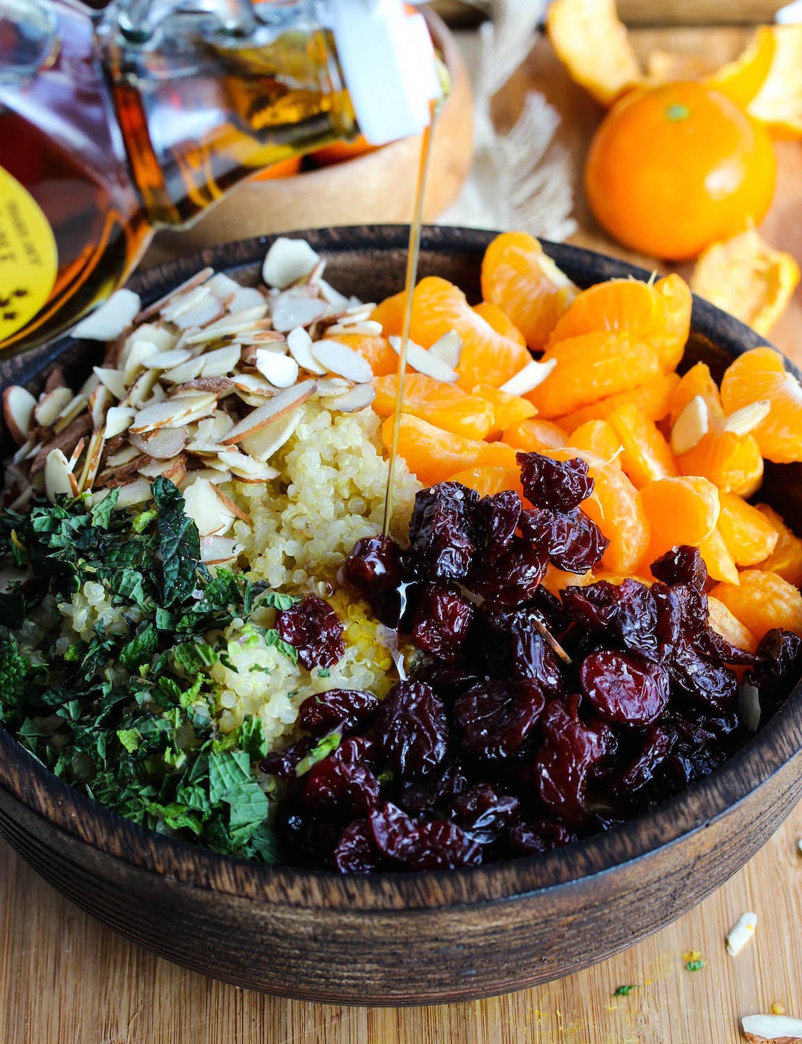 Citrus Mint Quinoa Salad with Cherries & Arugula; A light, nutritious and incredibly simple salad | dishingouthealth.com