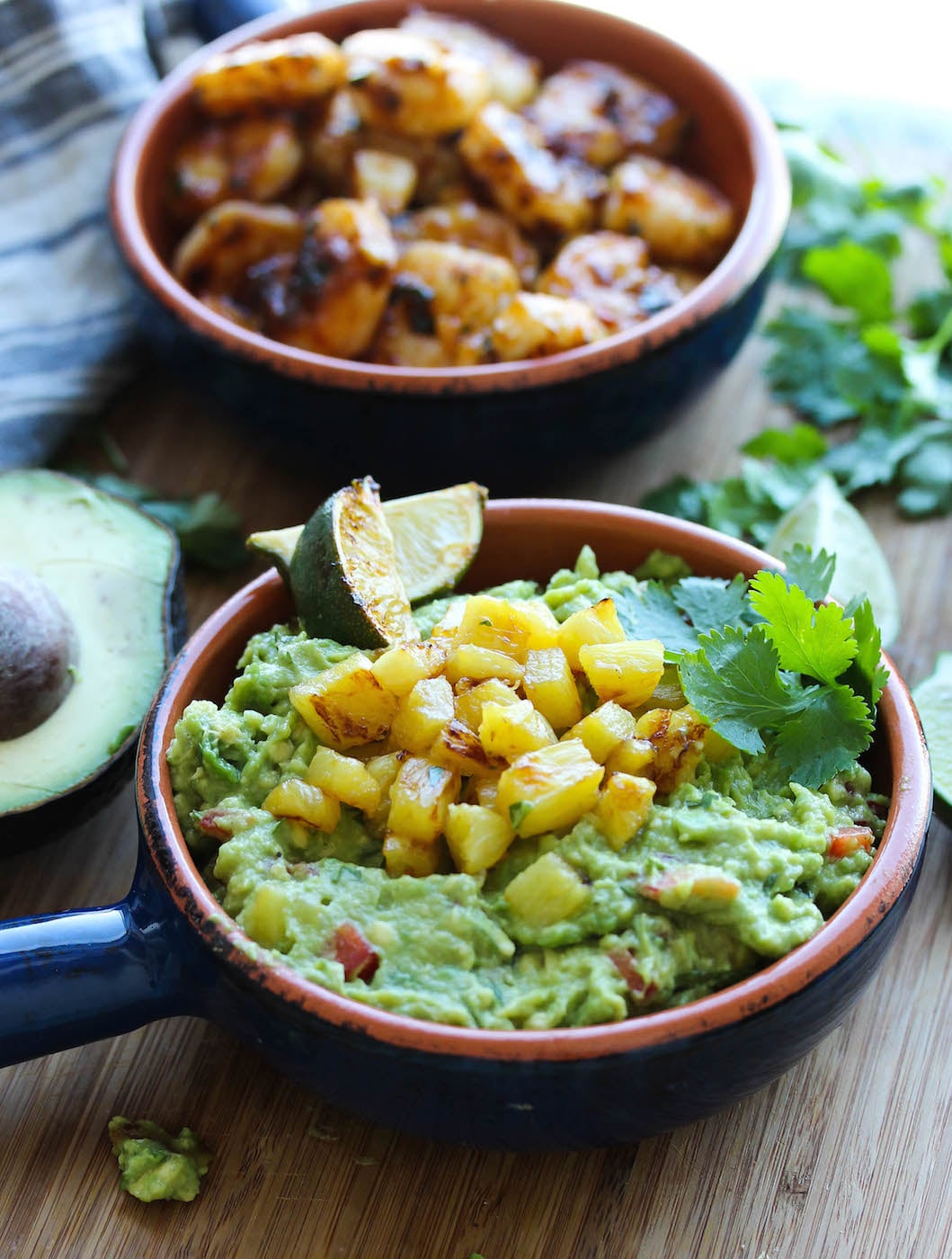 Chili-Lime Shrimp with Caramelized Pineapple Guacamole