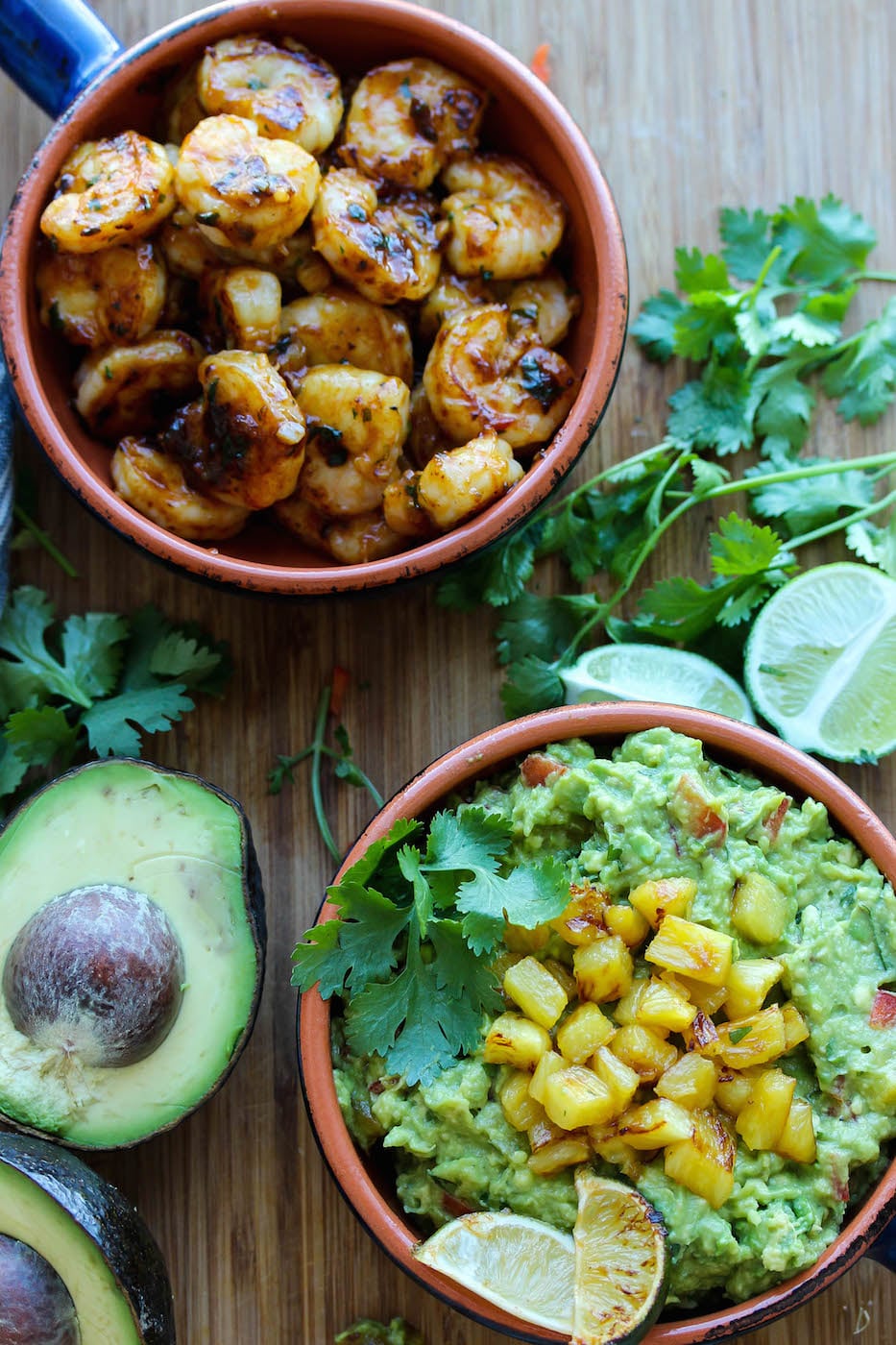 Chili-Lime Shrimp with Caramelized Pineapple Guacamole
