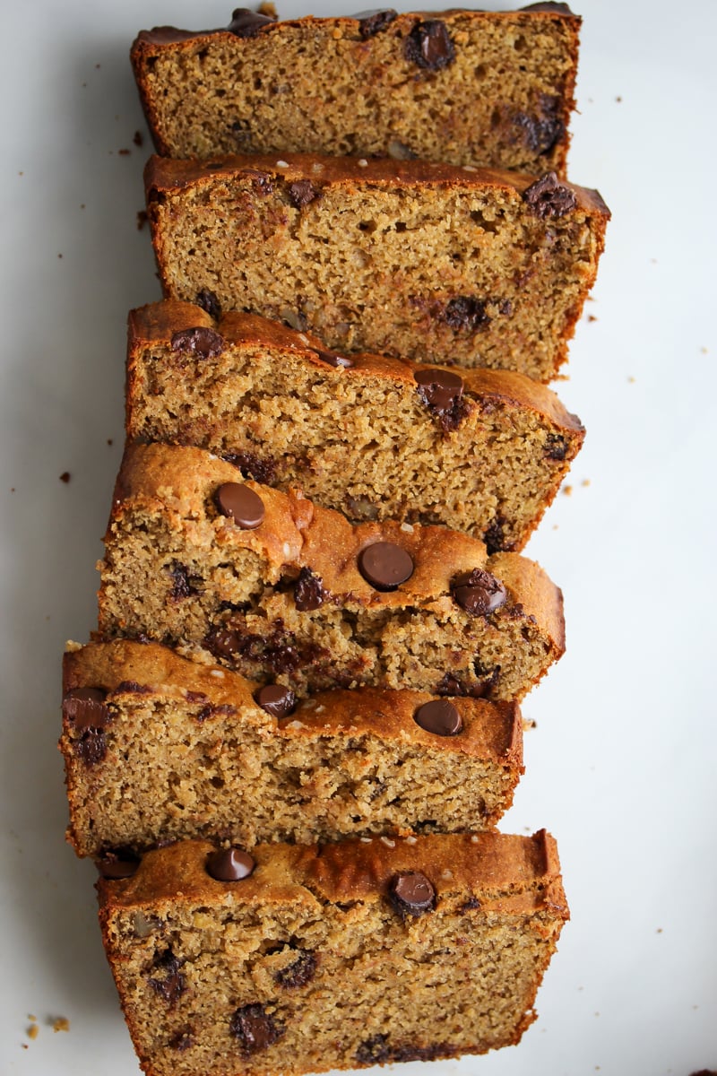 Chickpea Flour Banana Bread with Dark Chocolate and Walnuts (Gluten-Free)