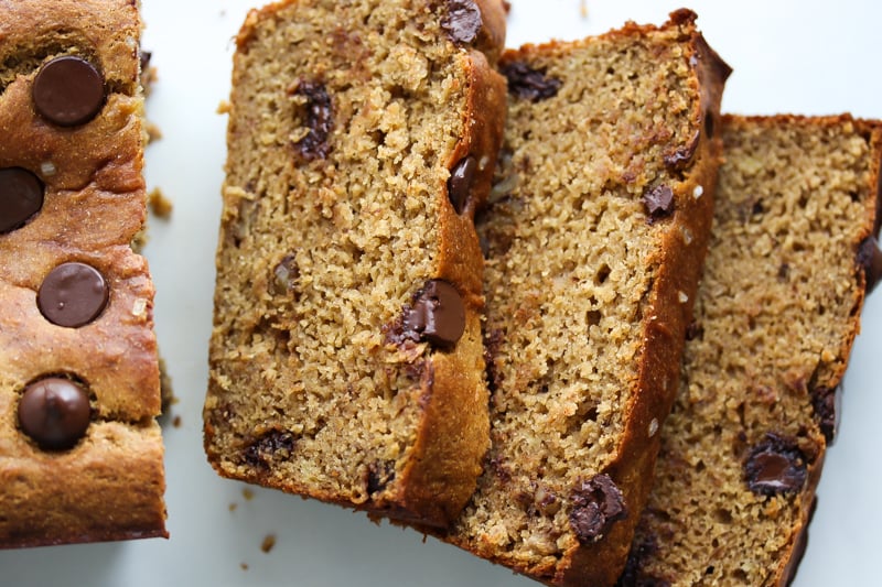 Chickpea Flour Banana Bread with Dark Chocolate and Walnuts (Gluten-Free)