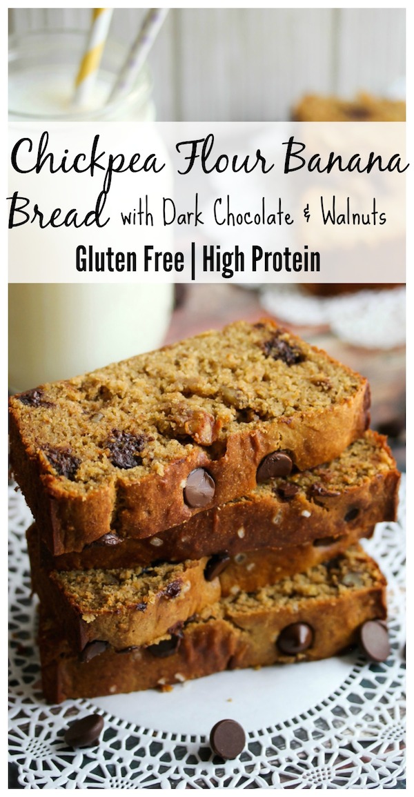 Chickpea Flour Banana Bread with Dark Chocolate and Walnuts (Gluten-Free)