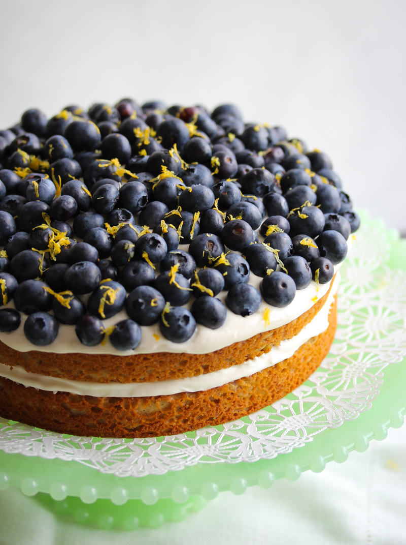 Gluten-Free Lemon Blueberry Greek Yogurt Cake