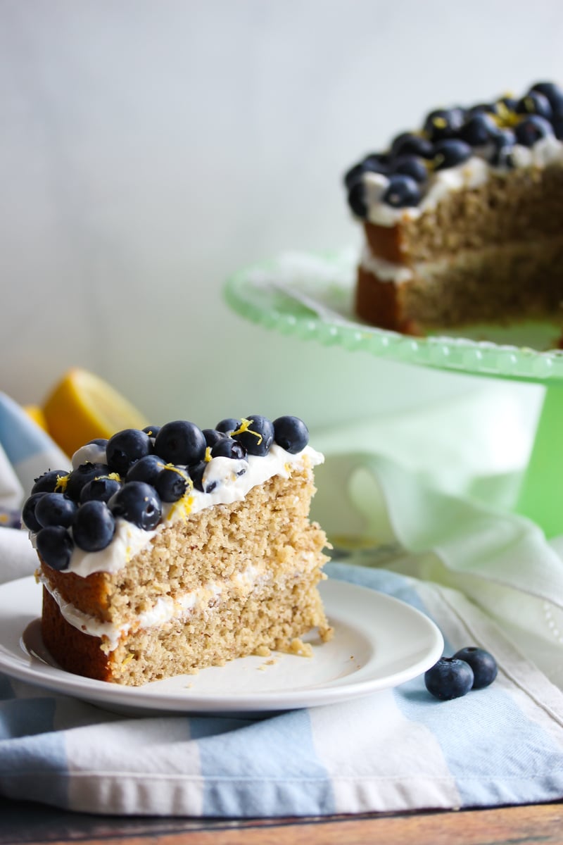 Gluten-Free Lemon Blueberry Greek Yogurt Cake