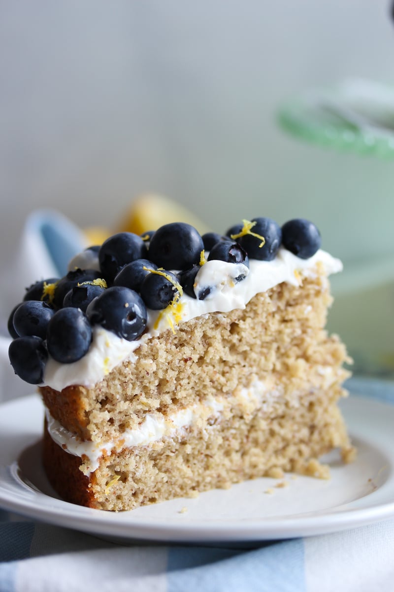 Gluten-Free Lemon Blueberry Greek Yogurt Cake