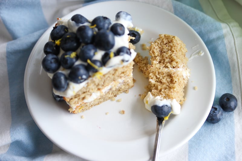 Gluten-Free Lemon Blueberry Greek Yogurt Cake