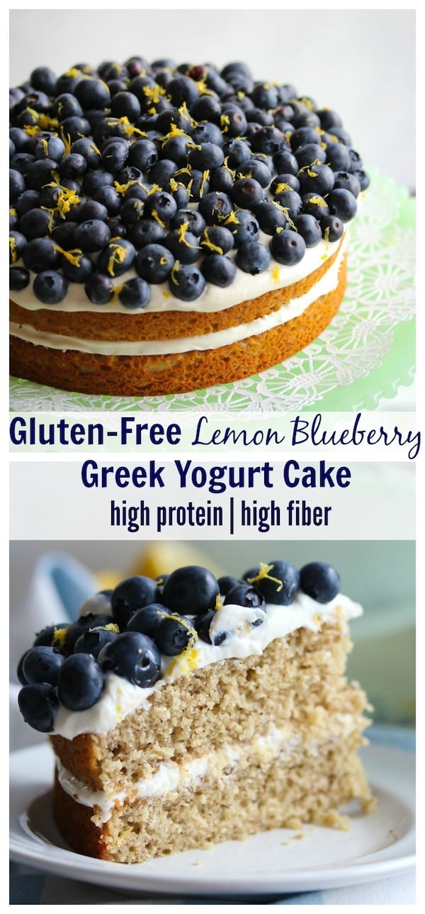 Gluten-Free Lemon Blueberry Greek Yogurt Cake