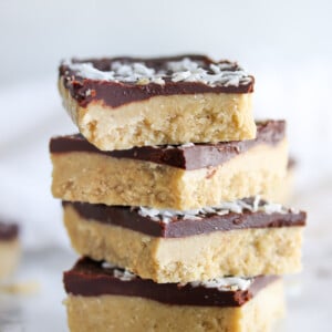 Raw Chocolate Coconut Cashew Bars | dishingouthealth.com