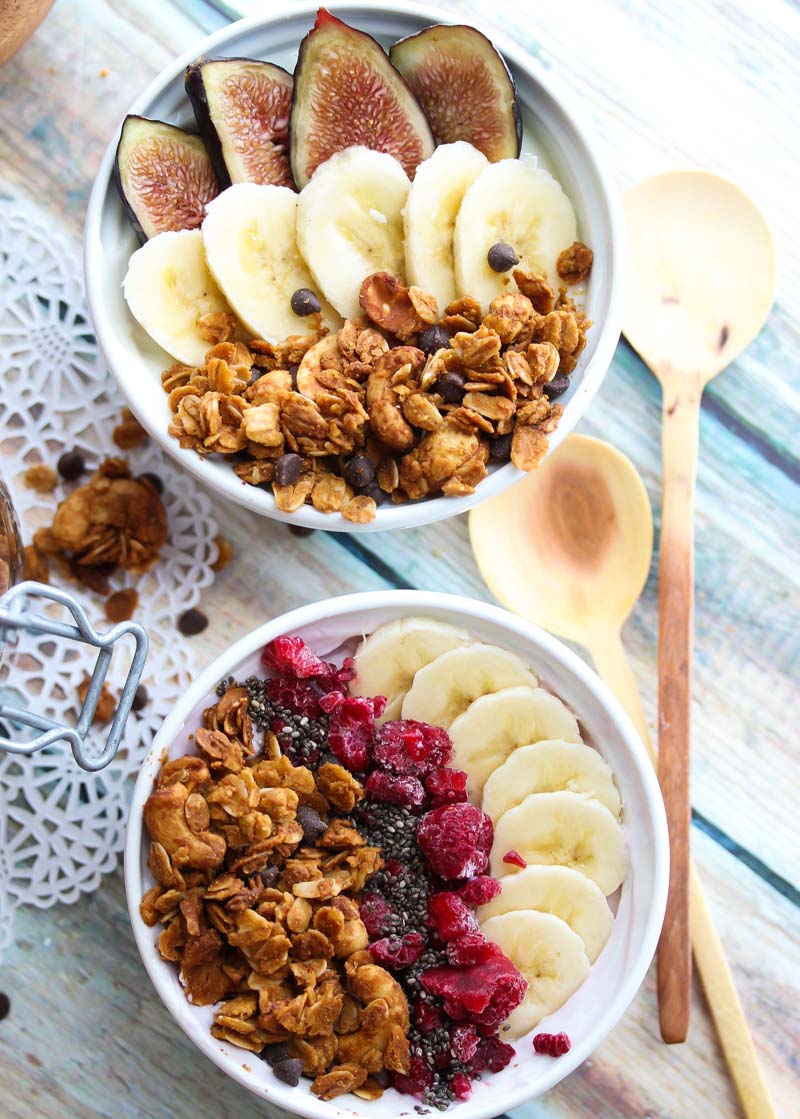 Peanut Butter Cup Granola | dishingouthealth.com