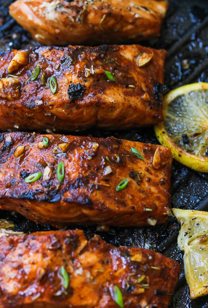 Mediterranean Salmon Bulgur Bowls | dishingouthealth.com