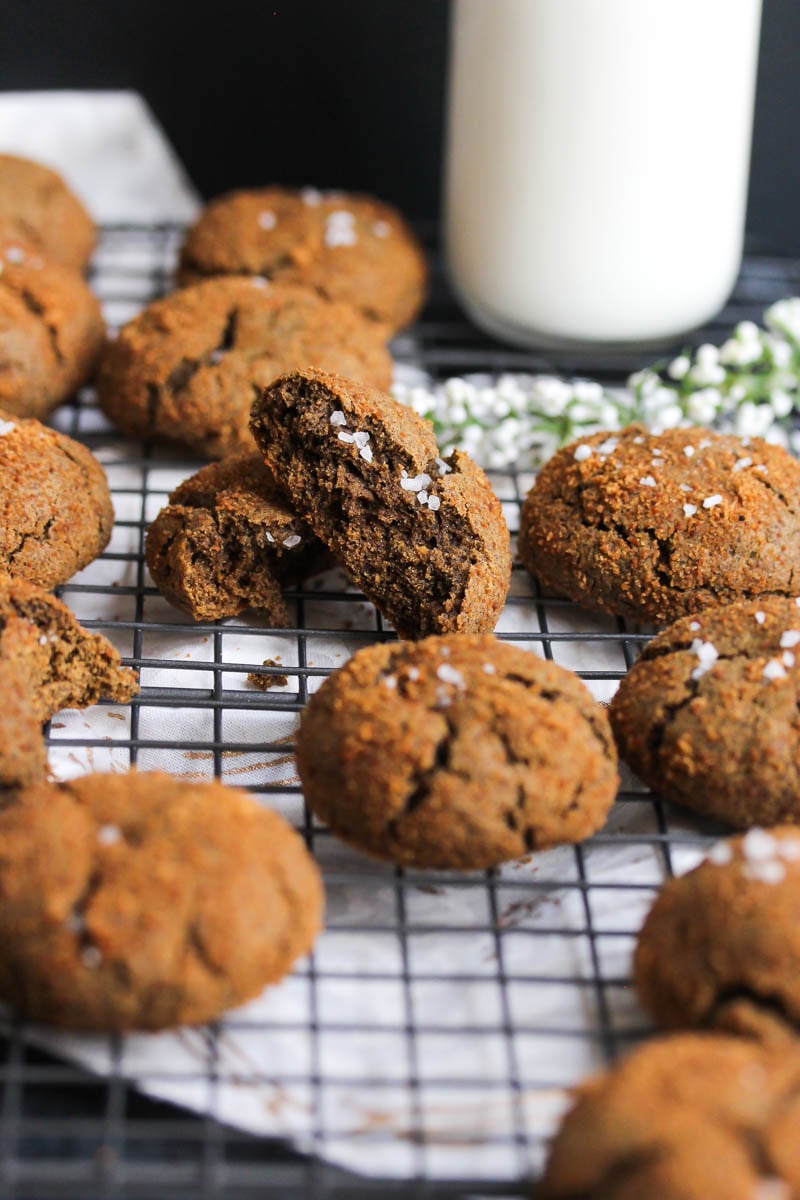 Buckwheat Cardamom Molasses Cookies | dishingouthealth.com