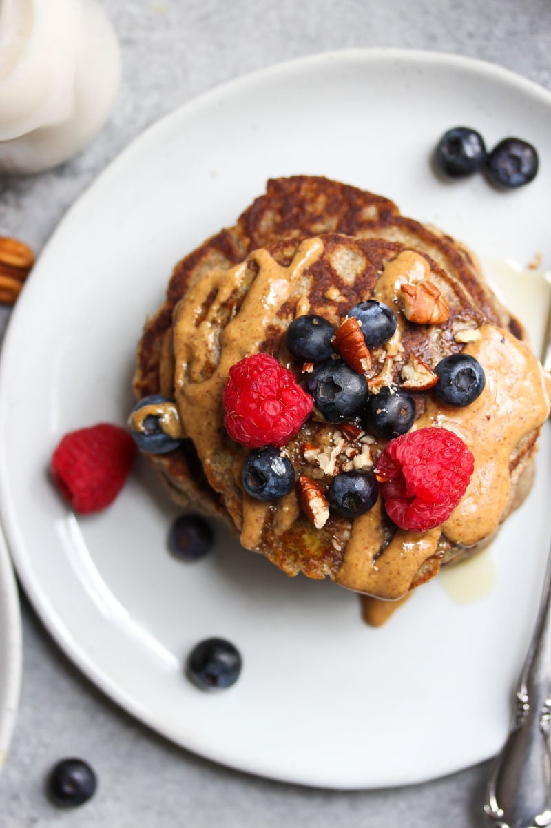 The Fluffiest Buckwheat Banana Pancakes | dishingouthealth.com