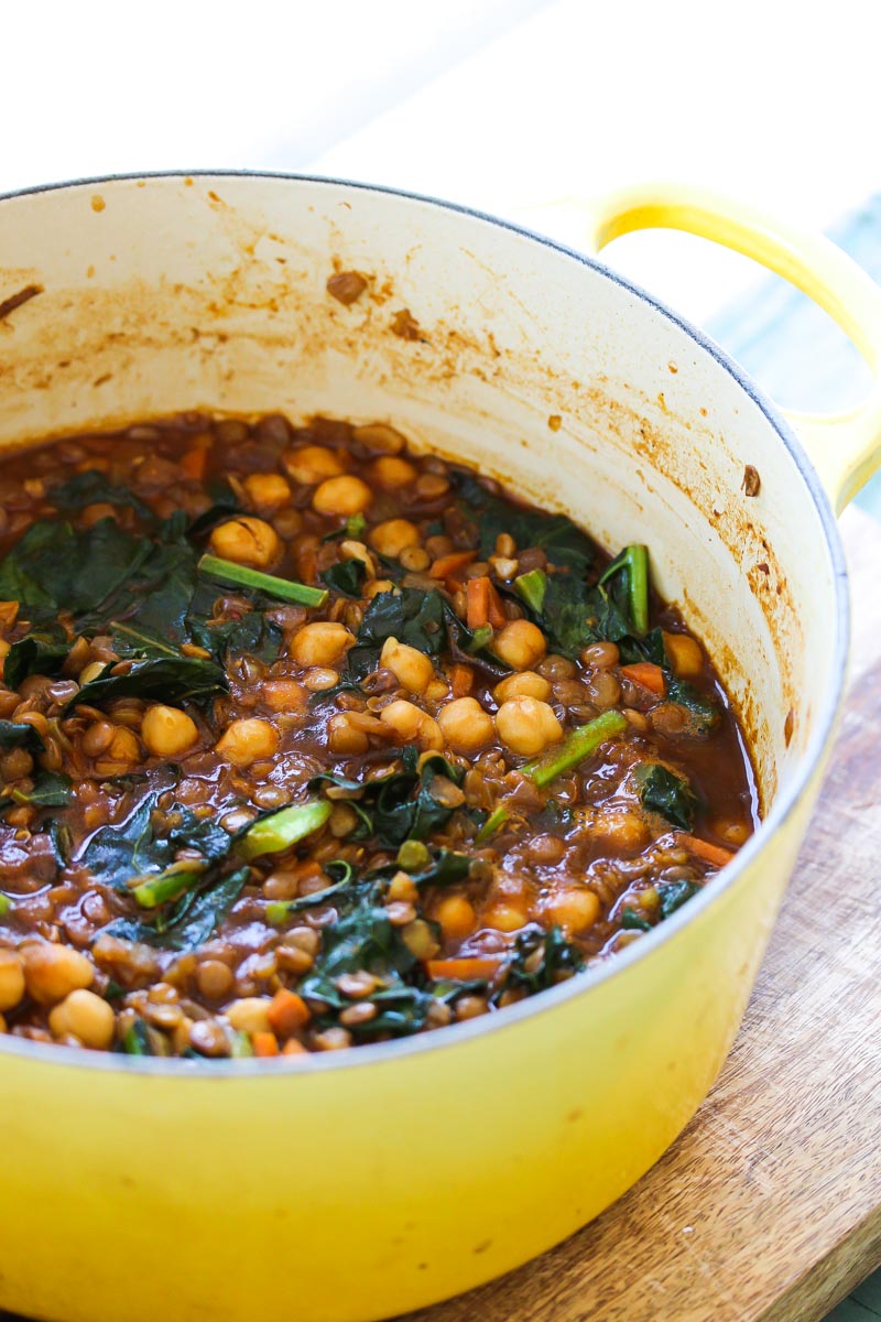 Smoky Chickpea Lentil Soup (vegan, gluten free) | dishingouthealth.com