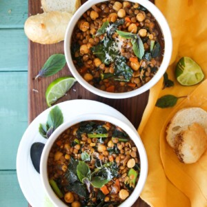 Smoky Chickpea Lentil Soup (vegan, gluten free) | dishingouthealth.com
