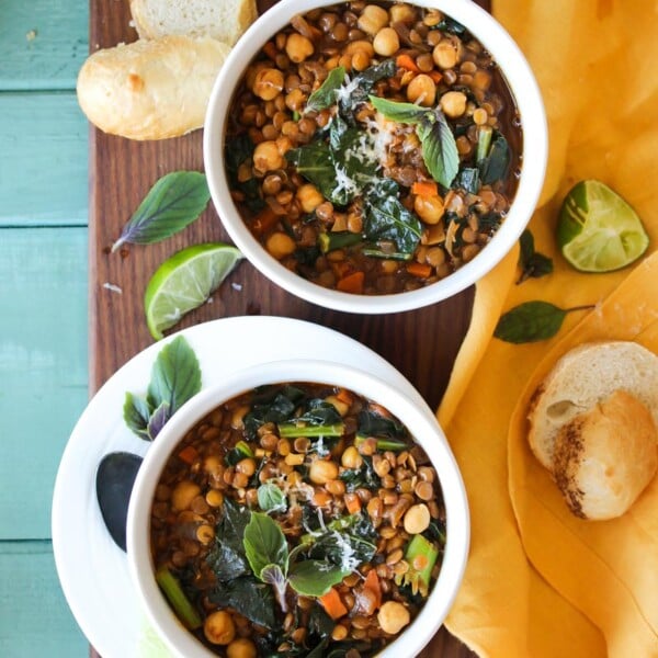 Smoky Chickpea Lentil Soup (vegan, gluten free) | dishingouthealth.com