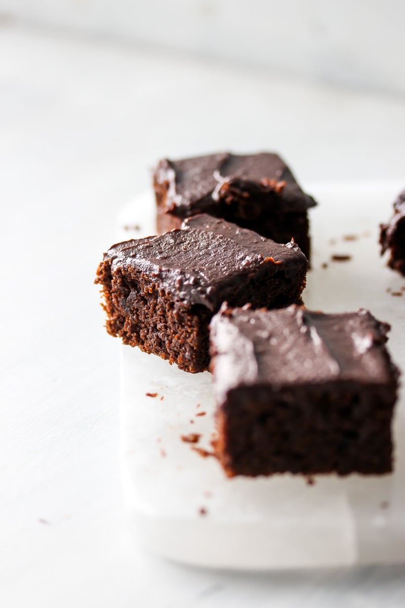 Best Ever Flourless Brownies with Cocoa-Date Frosting