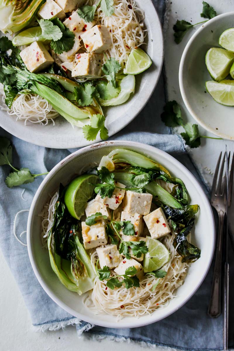 30-Minute Lemongrass Coconut Tofu Noodle Bowls