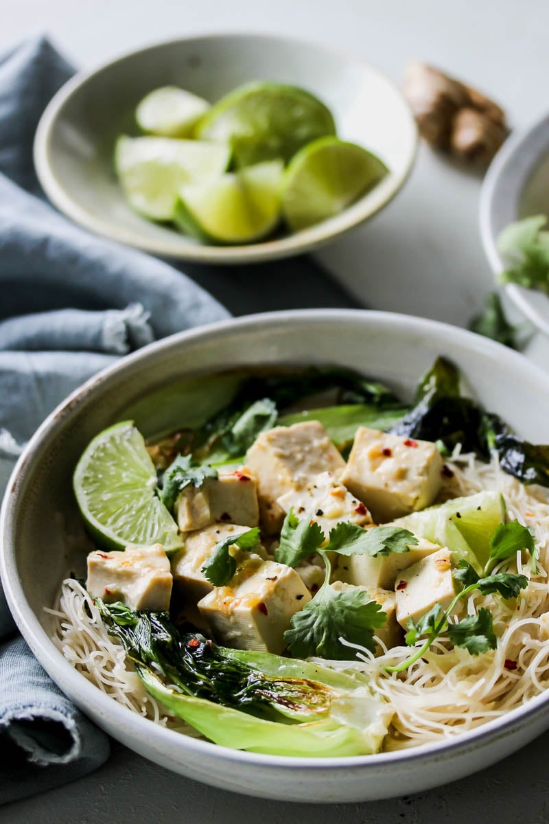 30-Minute Lemongrass Coconut Tofu Noodle Bowls