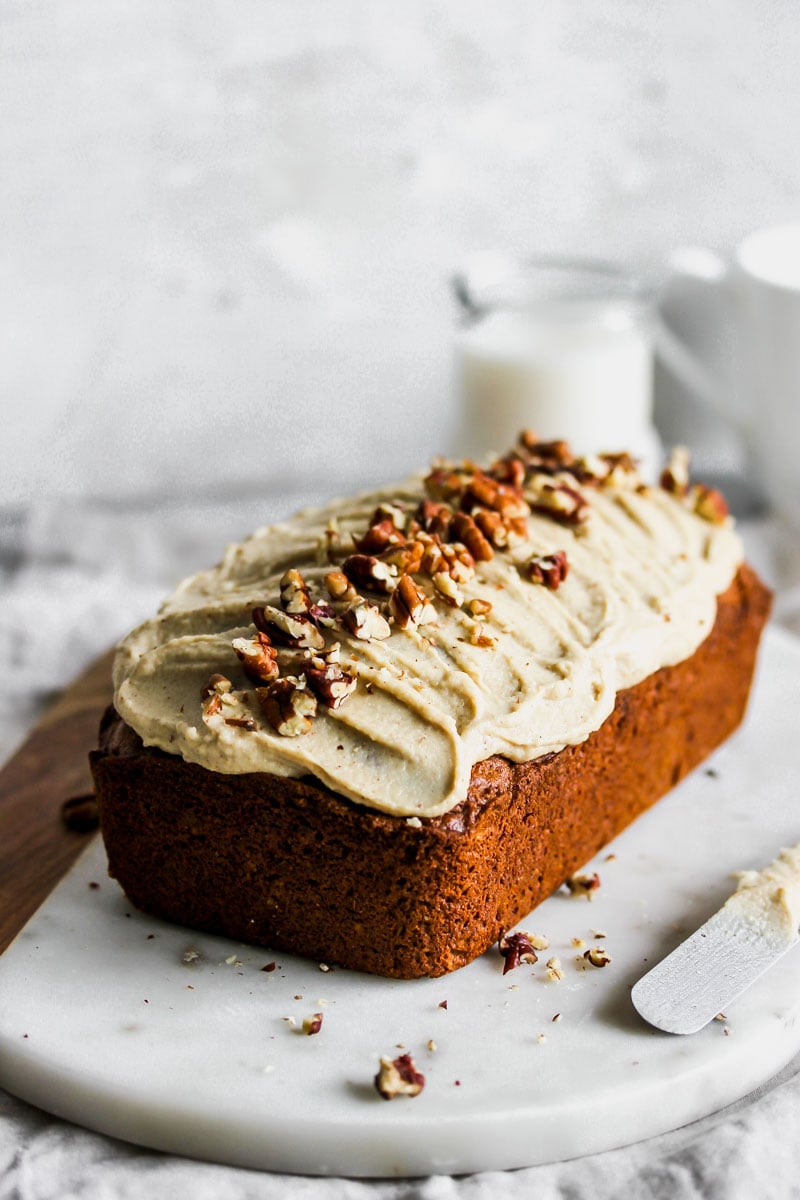 Carrot-Cardamom Bread with Cinnamon Cashew Cream