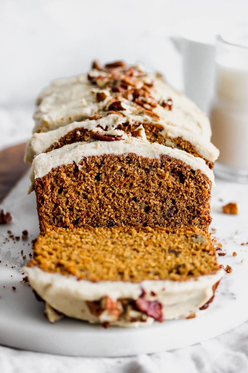 Carrot-Cardamom Bread with Cinnamon Cashew Cream