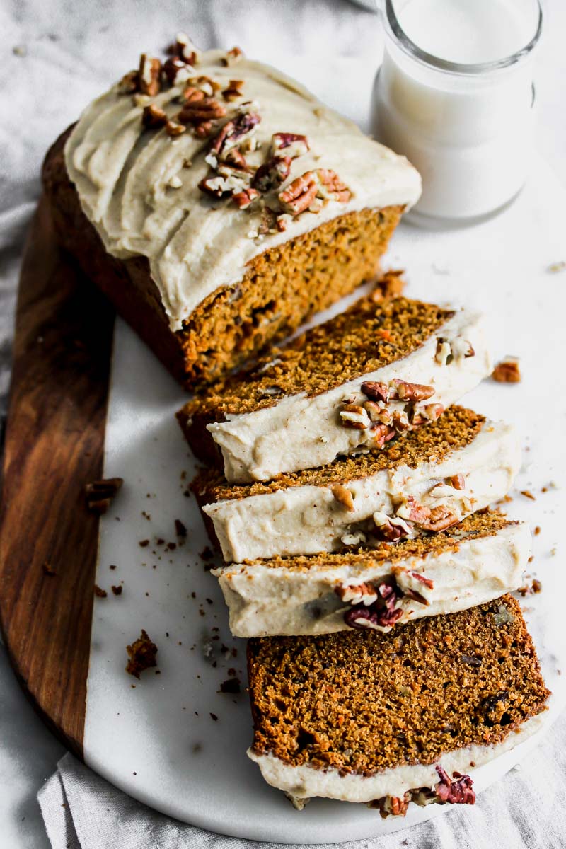 Carrot-Cardamom Bread with Cinnamon Cashew Cream