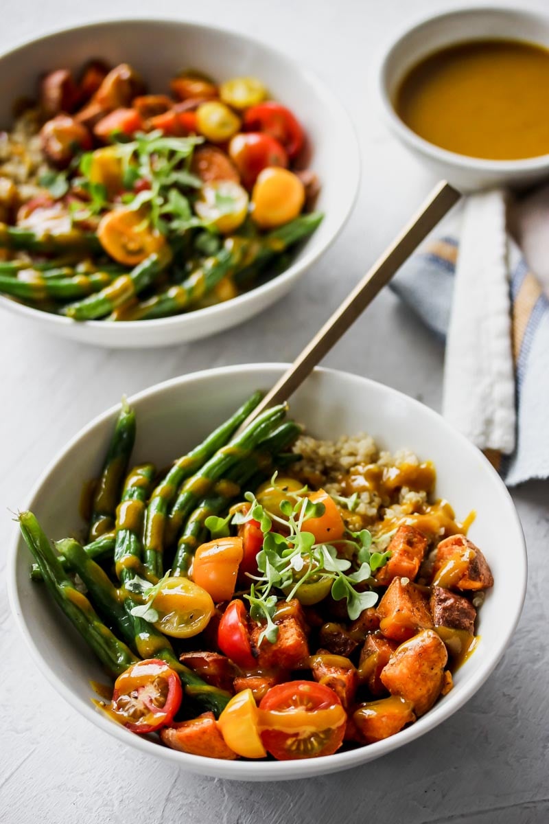 Sweet Potato Grain Bowls with Turmeric Honey Mustard