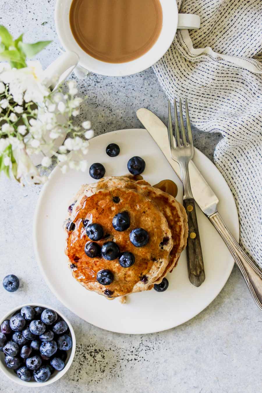 Whole-Grain Blueberry-Chai Buttermilk Pancakes