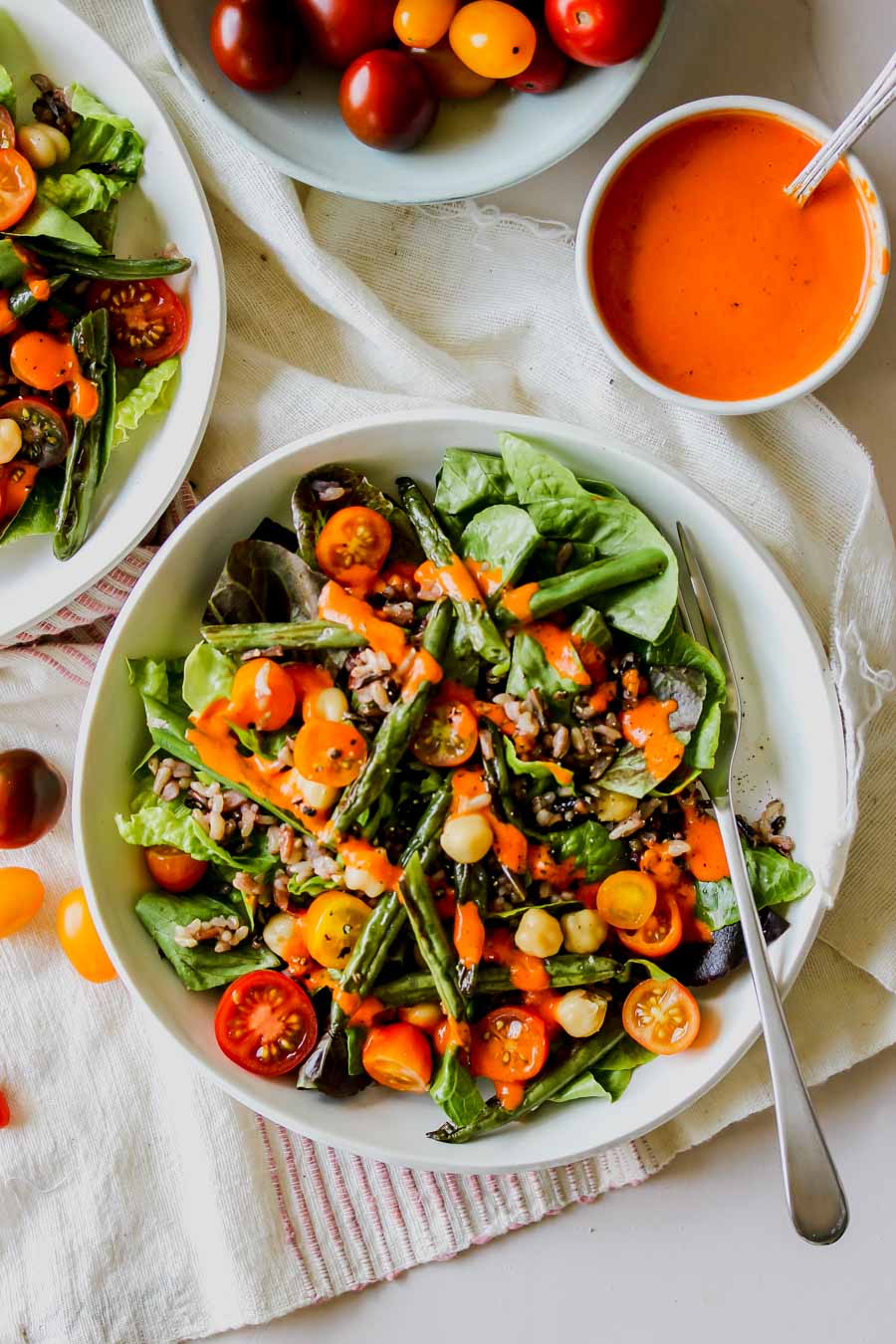 Wild Rice and Bean Salad with Red Pepper Miso Dressing