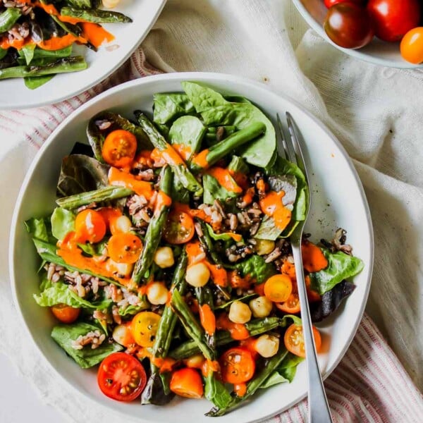 Wild Rice and Bean Salad with Red Pepper Harissa Dressing