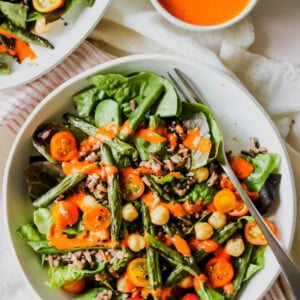 Wild Rice and Bean Salad with Red Pepper Harissa Dressing