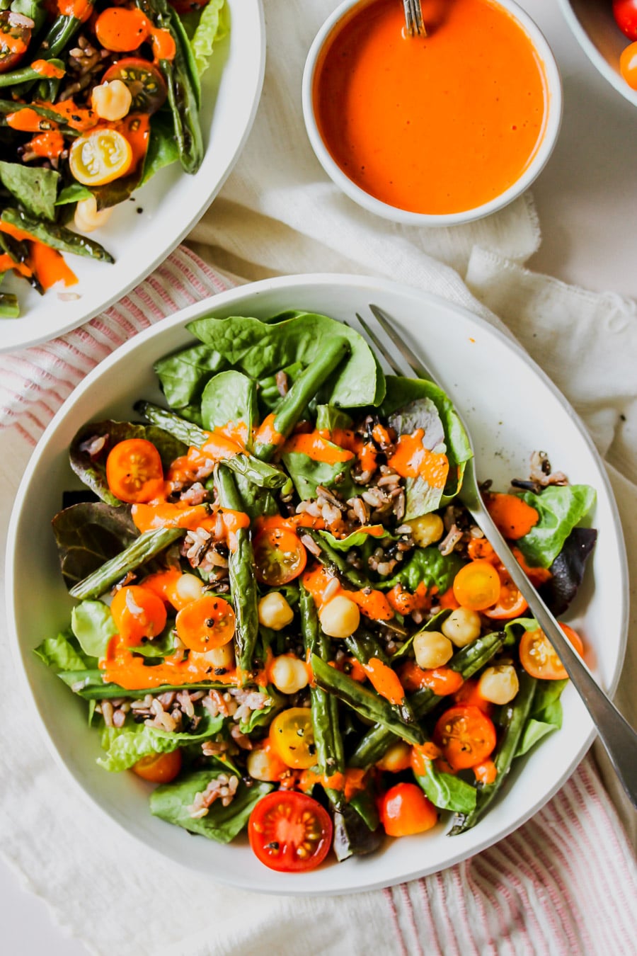 Wild Rice and Bean Salad with Red Pepper Miso Dressing
