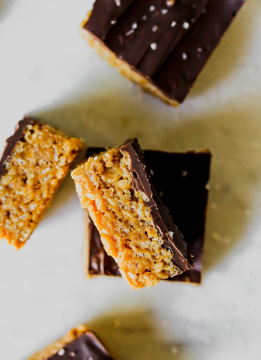 5 Ingredient Peanut Butter Chocolate Crispy Rice Treats