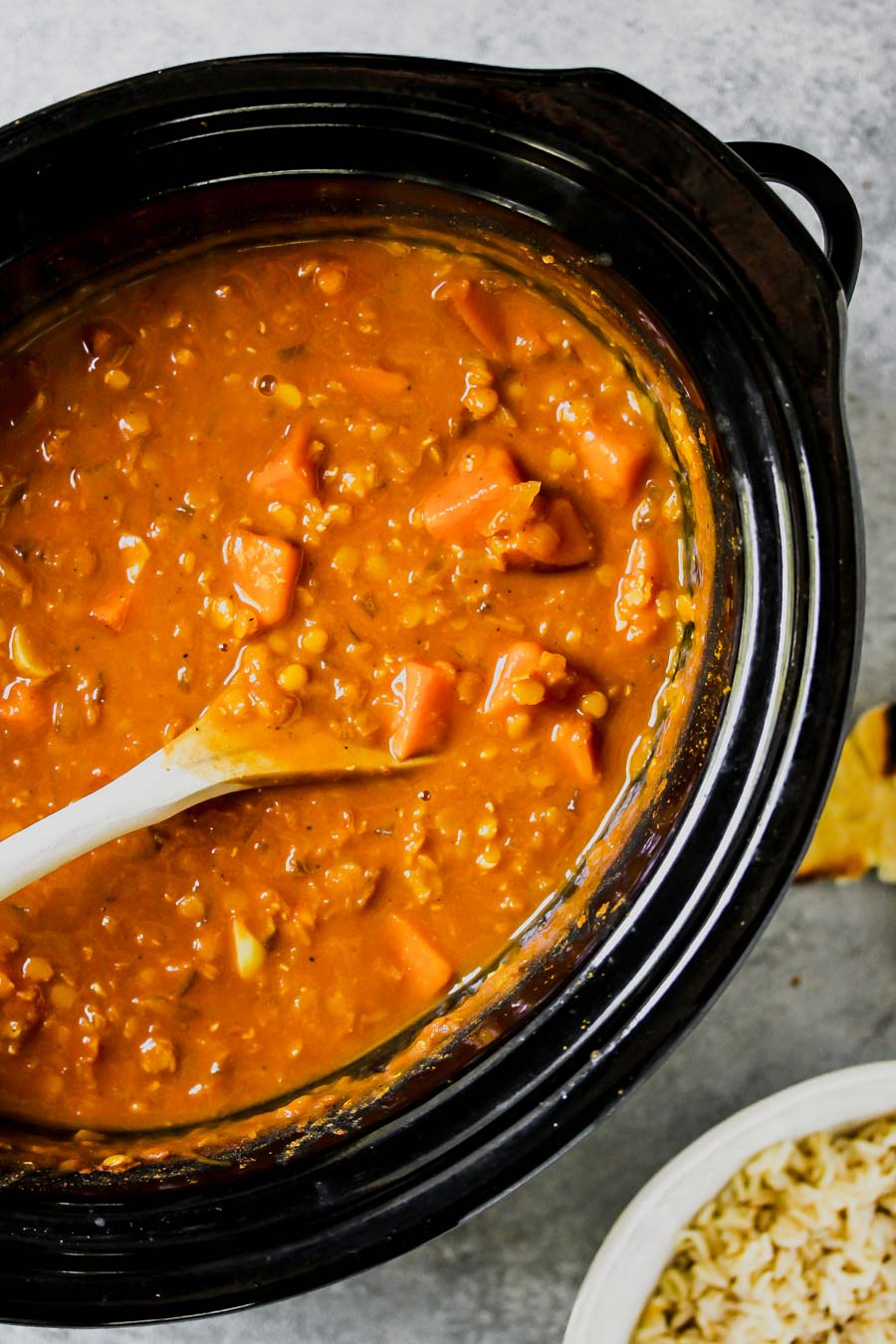 Slow Cooker Sweet Potato and Lentil Tikka Masala (Vegan)