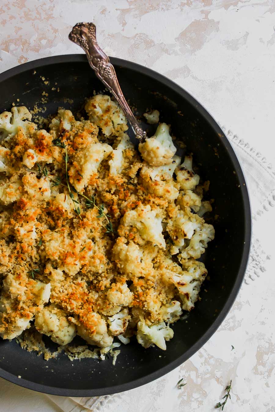 5 Ingredient Skillet Cauliflower and Gouda Gratin