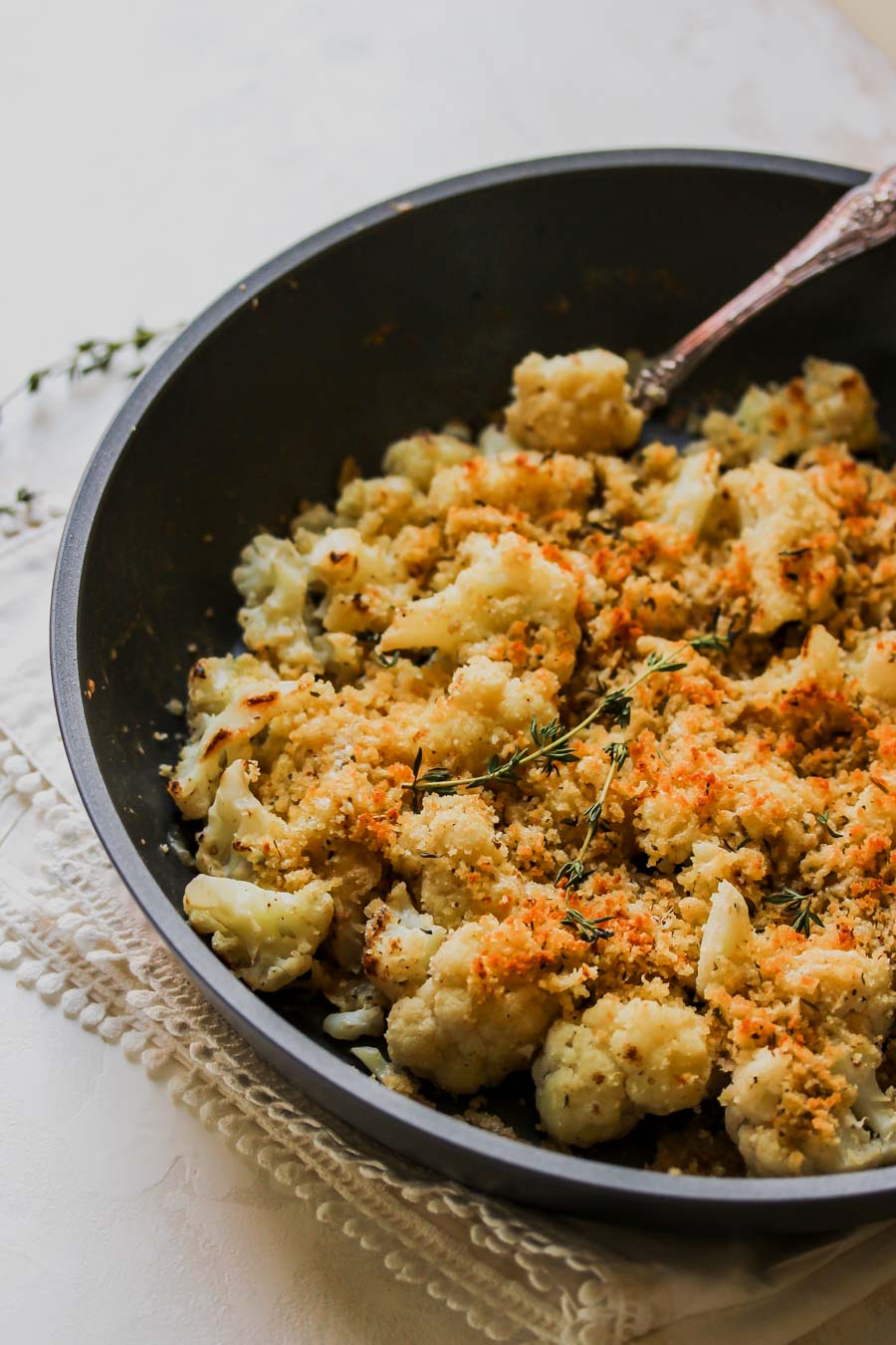 5 Ingredient Skillet Cauliflower and Gouda Gratin