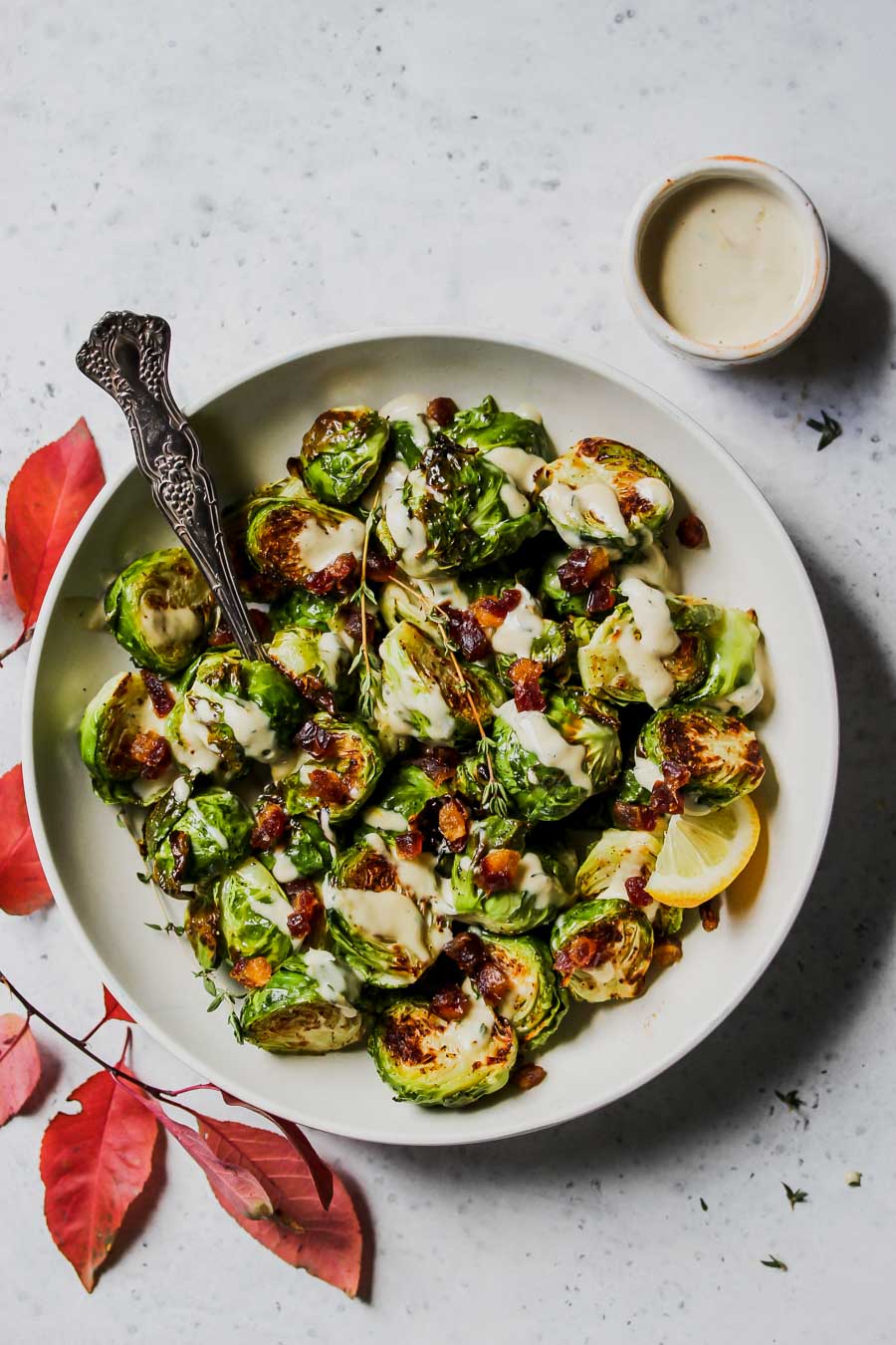 5 Ingredient Tahini-Thyme Brussels Sprouts