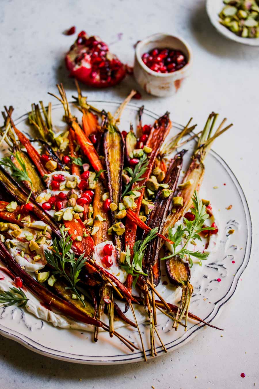 5 Ingredient Pomegranate-Glazed Carrots with Whipped Goat Cheese