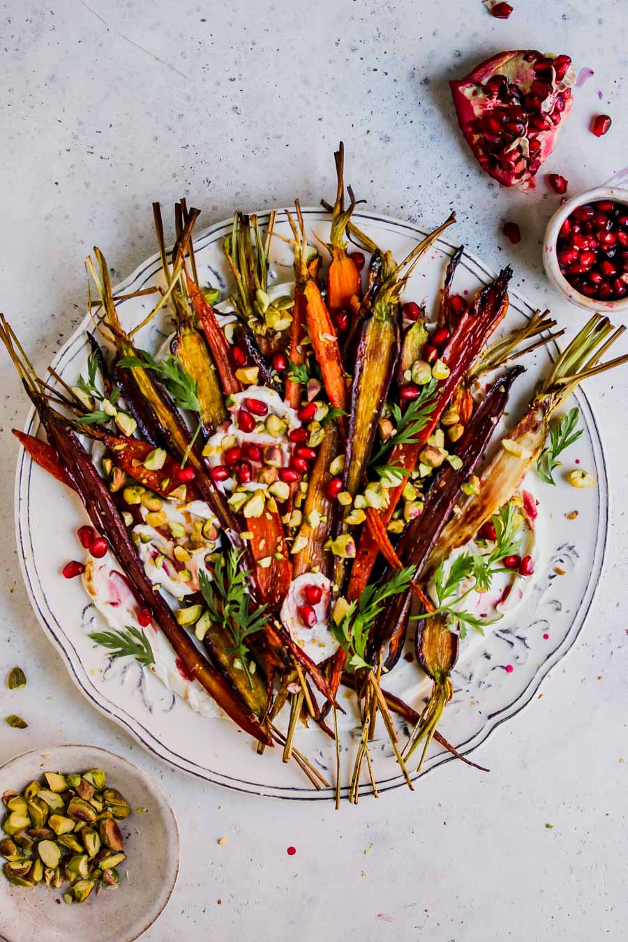 5 Ingredient Pomegranate-Glazed Carrots with Whipped Goat Cheese