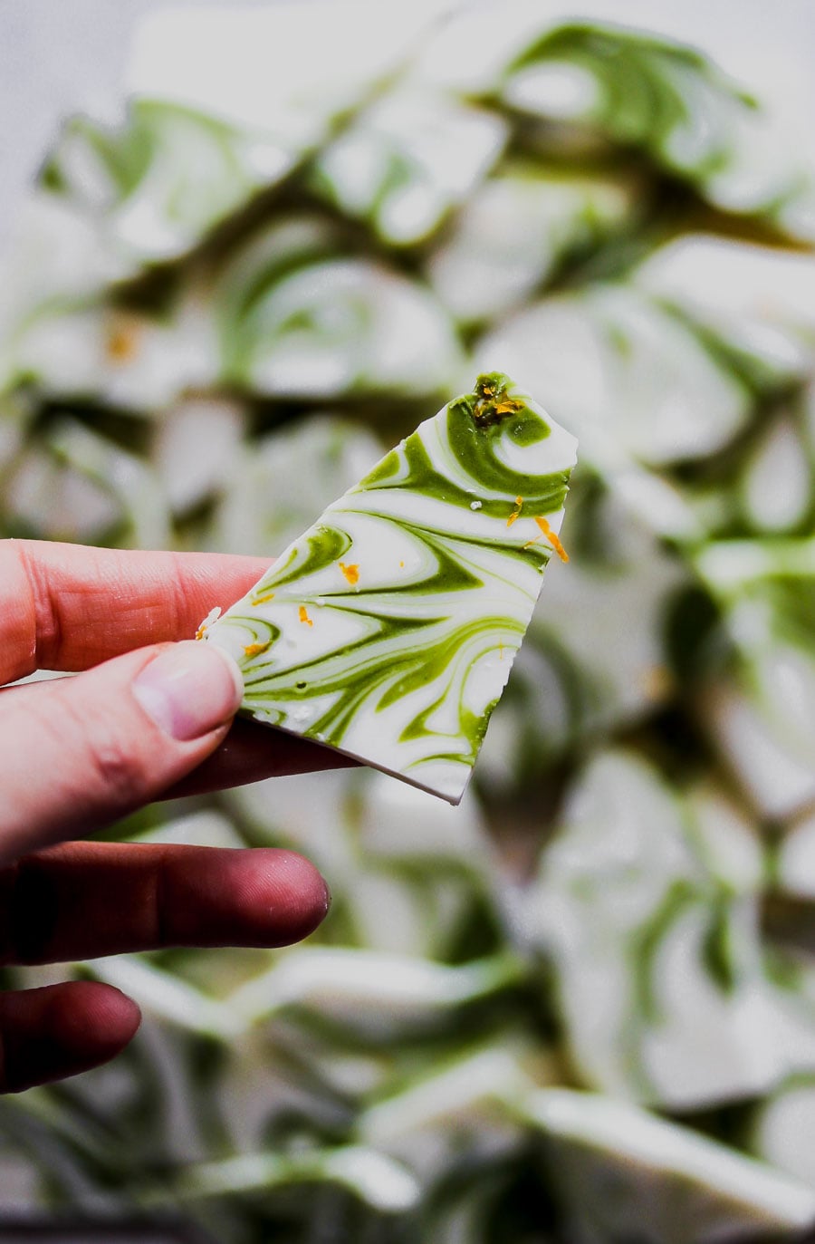 Matcha-Tahini White Chocolate Bark