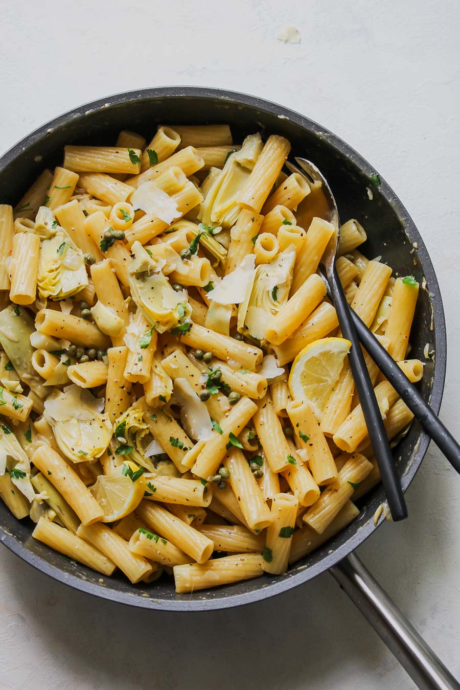 One Pot Lemon-Artichoke Piccata Pasta