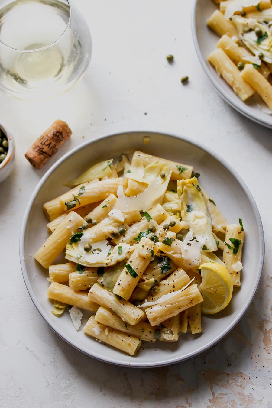 One Pot Lemon-Artichoke Piccata Pasta