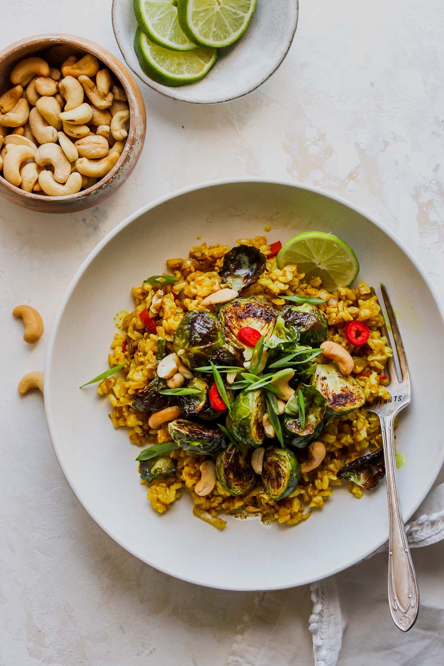 Curried Brown Butter Rice Bowls with Crispy Sprouts