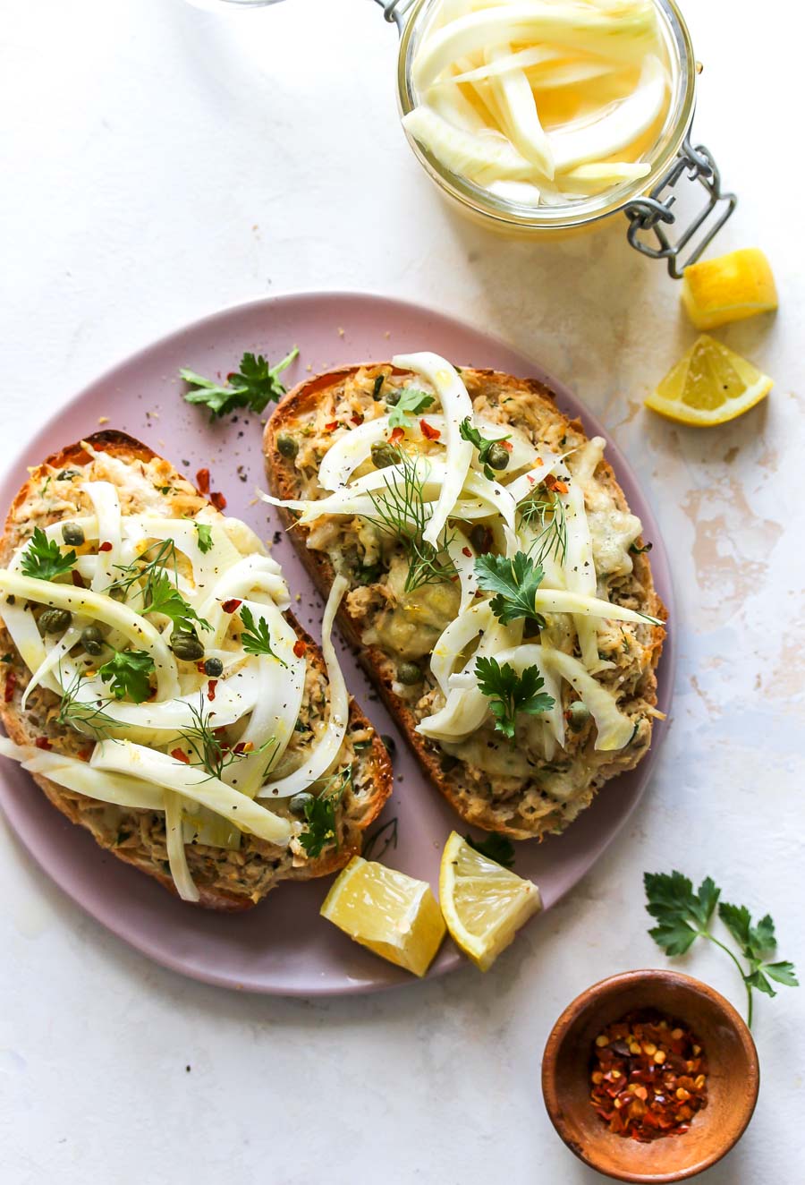 Tuna Melts with Quick-Pickled Fennel