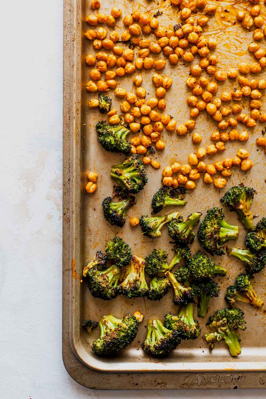 Buffalo Broccoli and Chickpea Pitas with Tahini Caesar