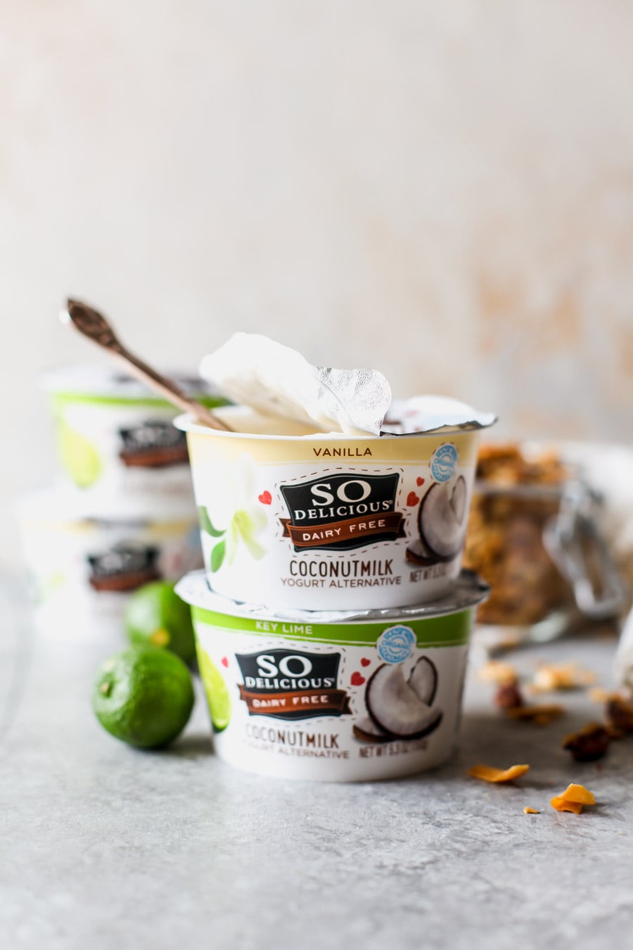 Key Lime Coconut Parfaits with Graham Cracker Granola