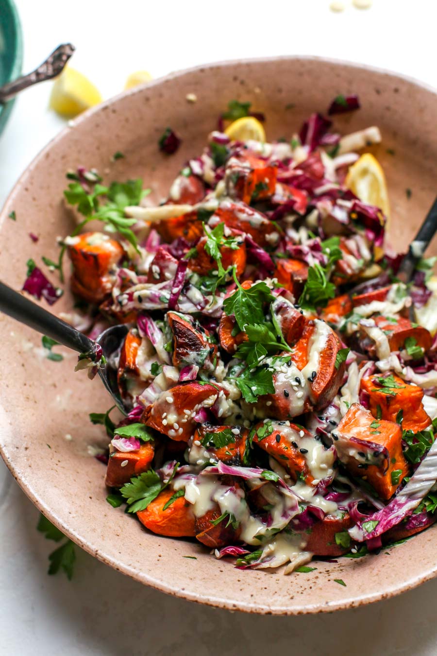 Sesame Sweet Potato and Radicchio Salad