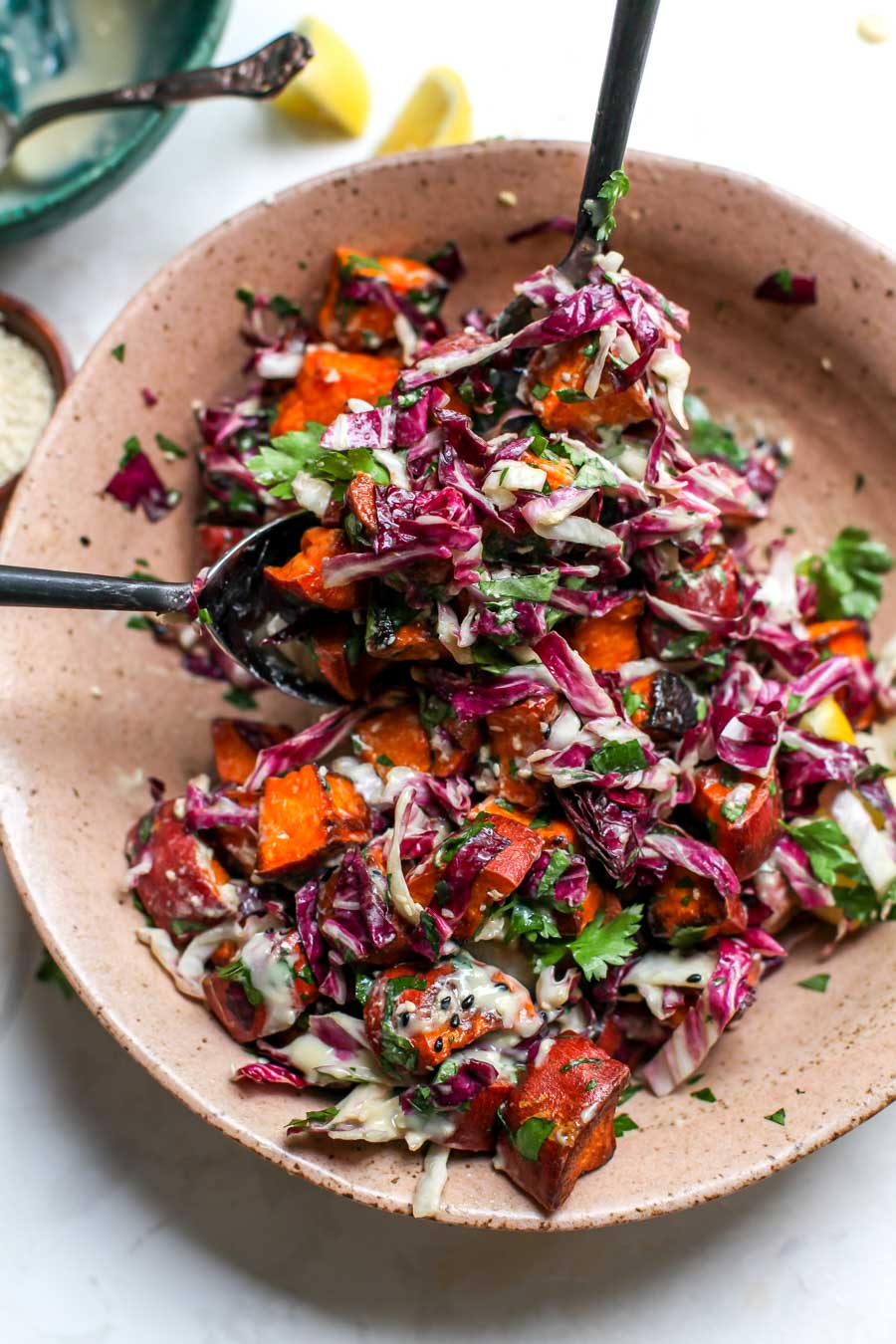Sesame Sweet Potato and Radicchio Salad