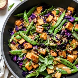Tofu Stir-Fry with peanut satay sauce