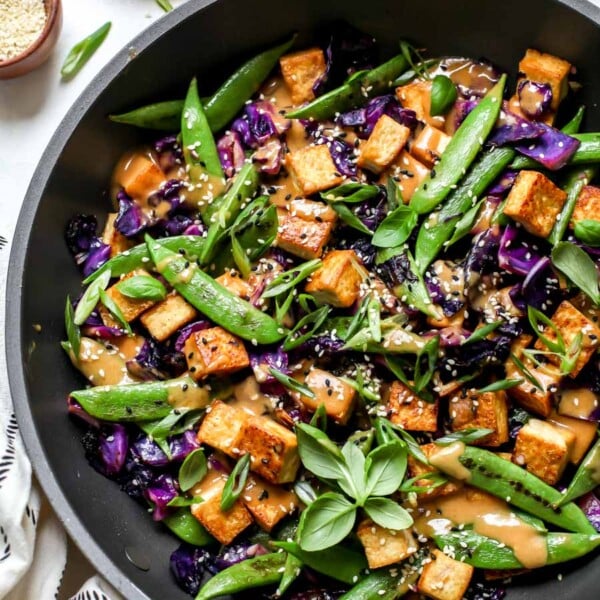 Tofu Stir-Fry with peanut satay sauce